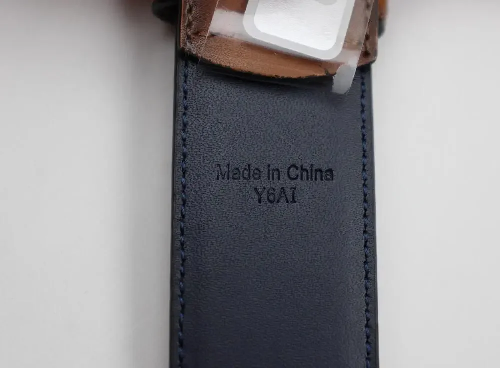 Original Penguin Belt Mens Size 36 Brown Genuine Leather Dress Logo Classic New
